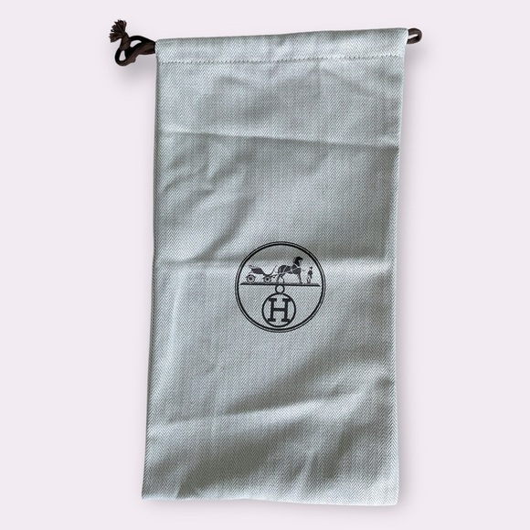 Hermès EMPTY Dust Gift Bag Scarf Belt Sandals Drawstring Top 14 x 7.5 Hermes NEW - Picture 1 of 3
